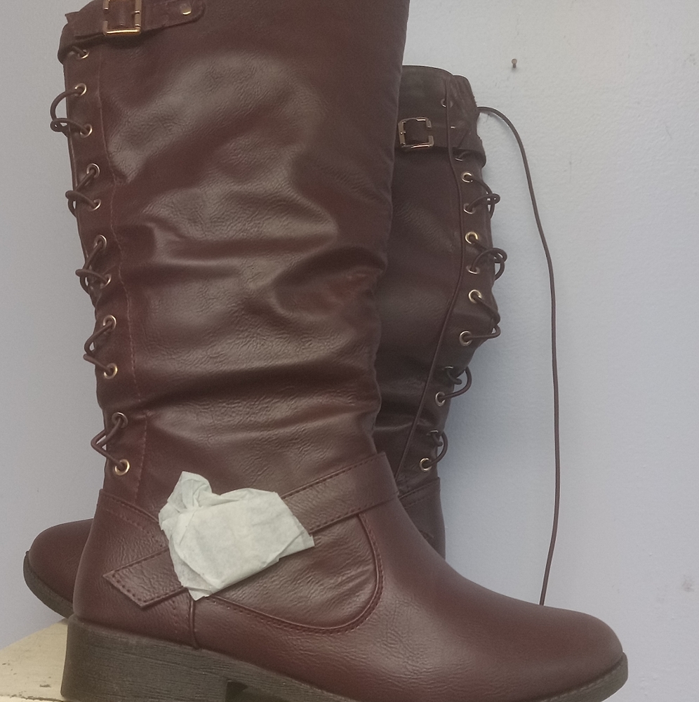 Wanted lace up riding vegan boots